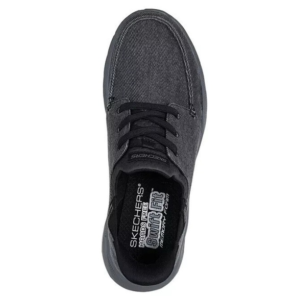 🛑STOP🛑Skechers Men's Shoe Swift Fit Hands Free Lace Up Moc Toe Blk Sz 12 No Box - Picture 3 of 10